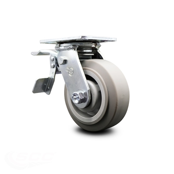 5 Inch Thermoplastic Rubber Caster with Roller Bearing and Total Lock Brake SCC